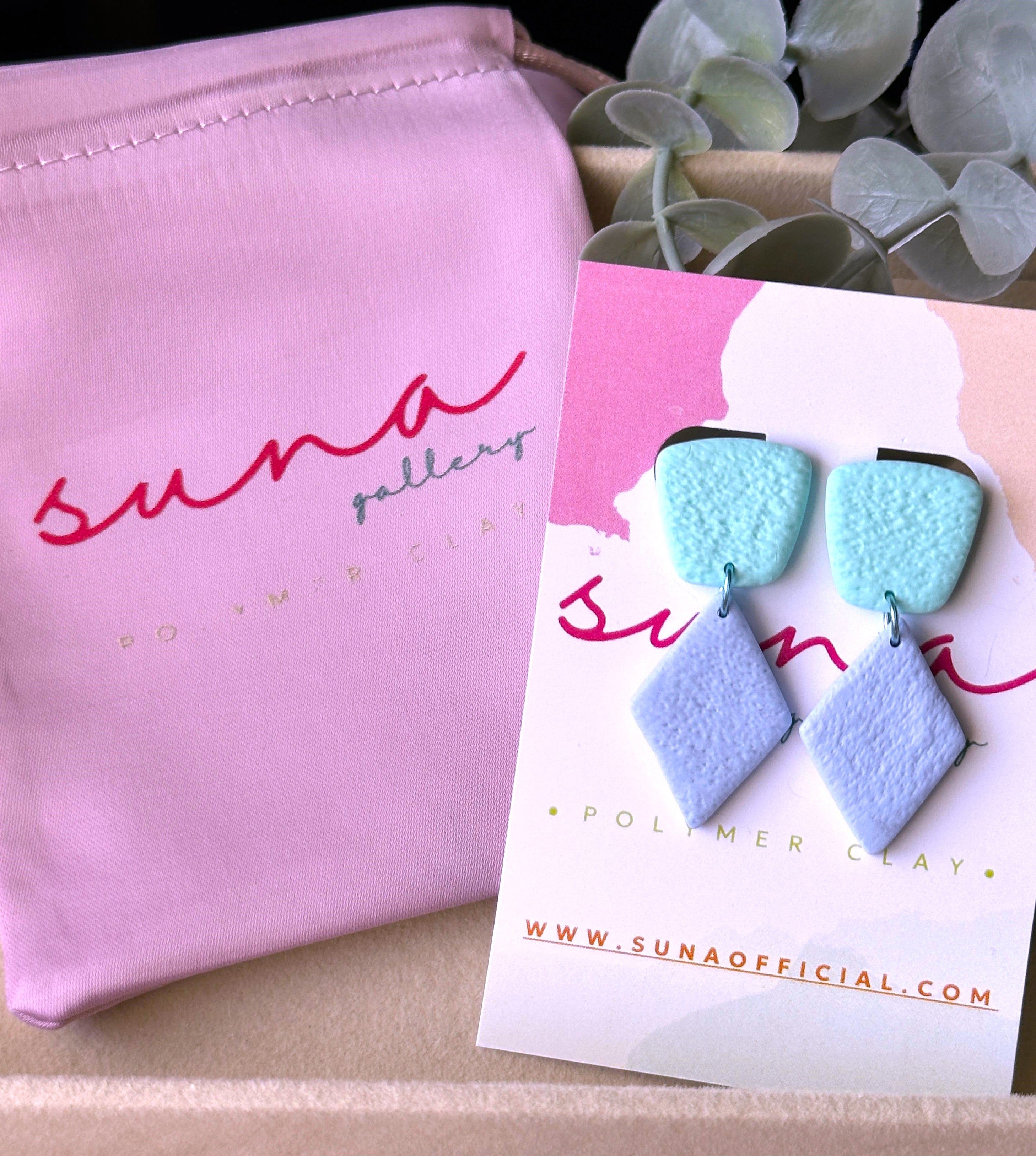 Brincos Suave | Azul Serenidade e Menta