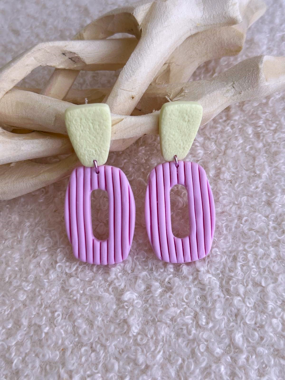 Brincos Suave | Rosa Claro e Baunilha